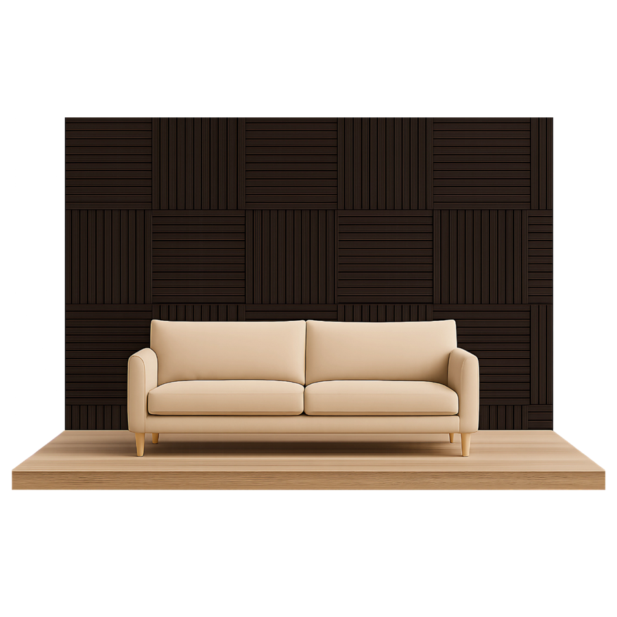 Acoustic Wall Panel wall panel finish shown on a full feature wall