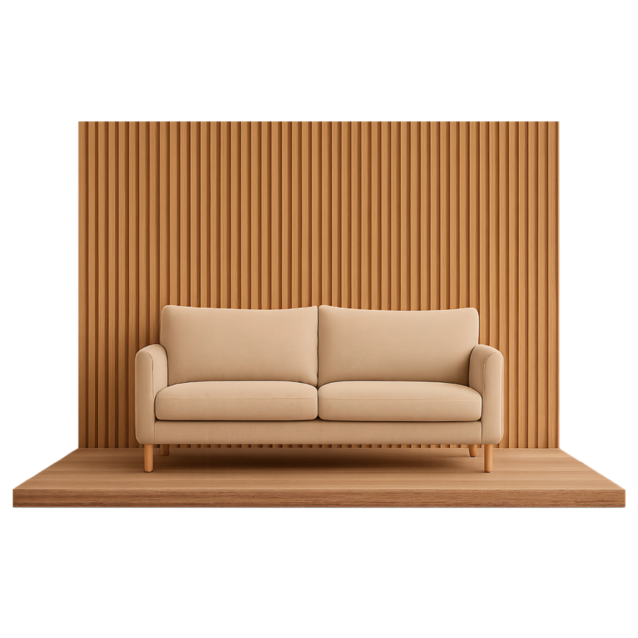 Fluted Wall Panel wall panel finish shown on a full feature wall
